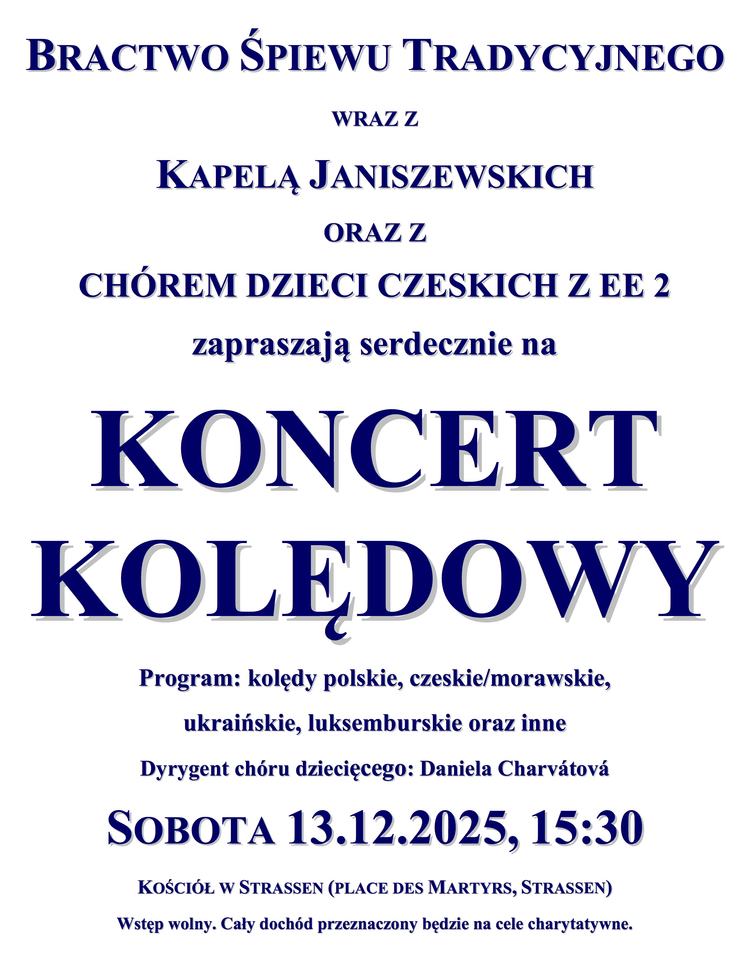 Doroczny koncert kolędowy Bractwa Śpiewu Tradycyjnego