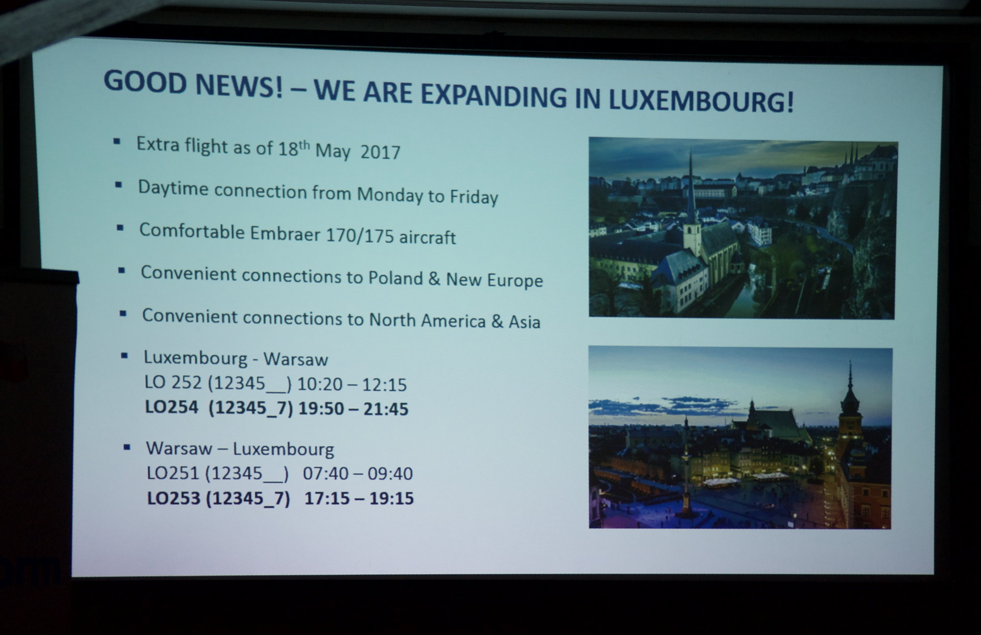 Rok obecności LOTu na lotnisku Findel